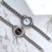 Trade Shop - Orologio Polso Zcc Quarzo Donna Analogico Acciaio Bracciale Silver Brillantini -
