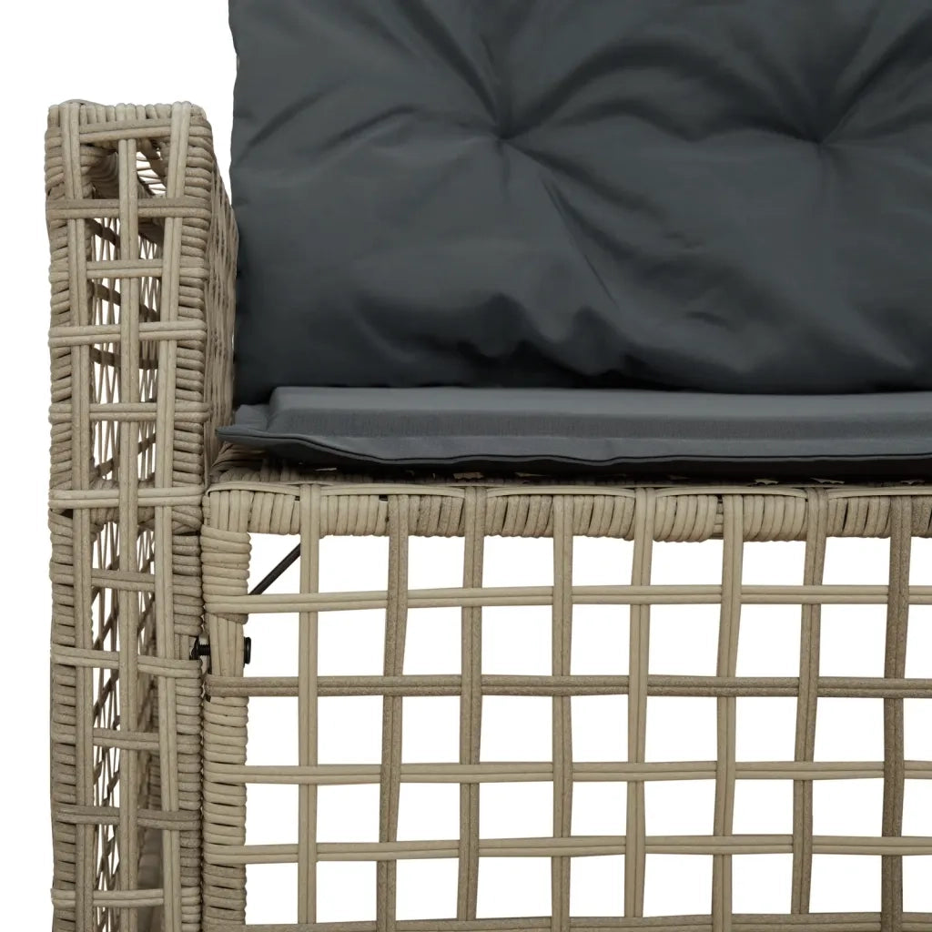 Divano da Giardino a L Cuscini e Pouf-Sofa da Giardino-Divano da esterno Grigio Chiaro Polyrattan