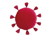 Cuscino Arredo Decorativo Imbottito Velluto Tinta Unita Rotondo Sunshine - Sunshine - Rosso