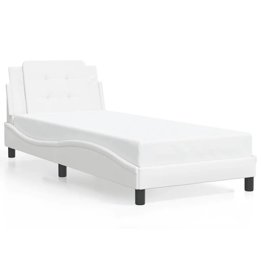 Giroletto con Testiera Bianco 100x200 cm in Similpelle