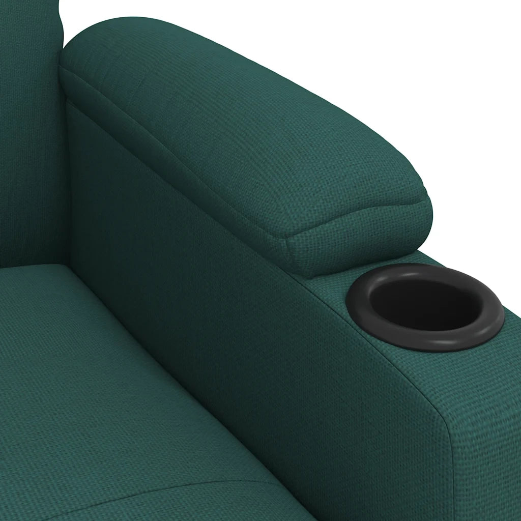 Poltrona Reclinabile in Tessuto Verde Scuro