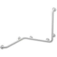 Corrimano ad angolo con montante a destra - Bianco