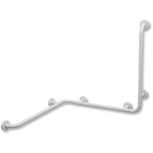 Corrimano ad angolo con montante a destra - Bianco