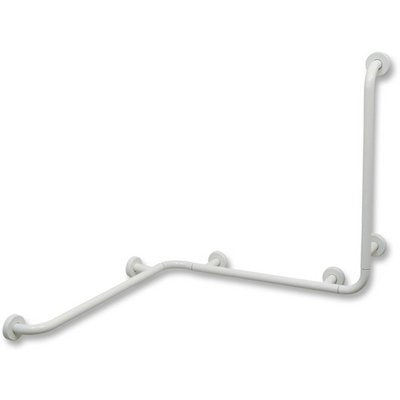 Corrimano ad angolo con montante a destra - Bianco