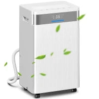 Deumidificatore, Serbatoio da 4,5 Litri, Timer 24 Ore, Display LED, Plastica, Bianco