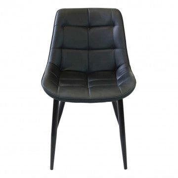 POLTRONA WINONA IN ECOPELLE CON STRUTTURA IN METALLO 59 X 51 X 82 CM NERO OKX
