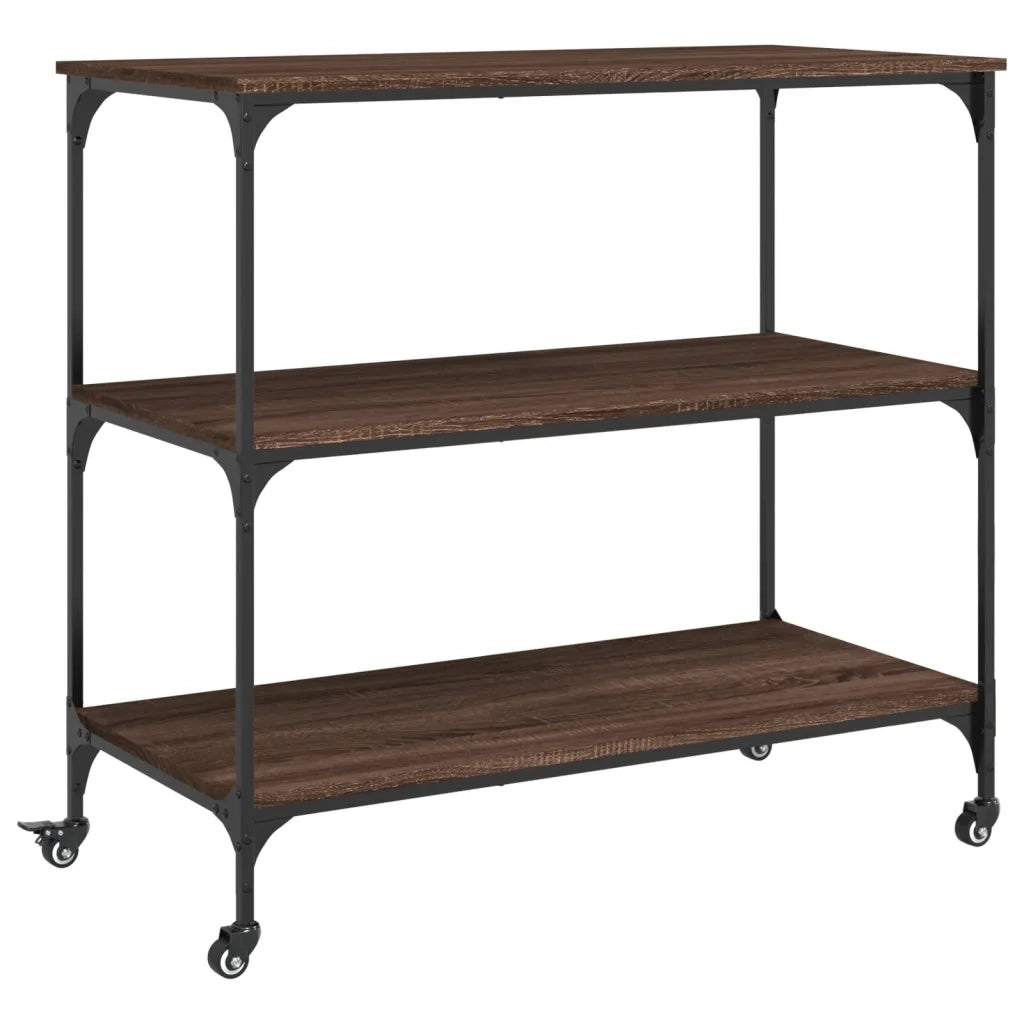 Carrello Cucina Rovere Marrone 102x50x95 cm Legno Multistrato CFW5741053