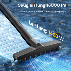 Aspiratore per laghetti/piscine Aspirafango 1400W Funzionamento a secco/umido Svuotamento automatico