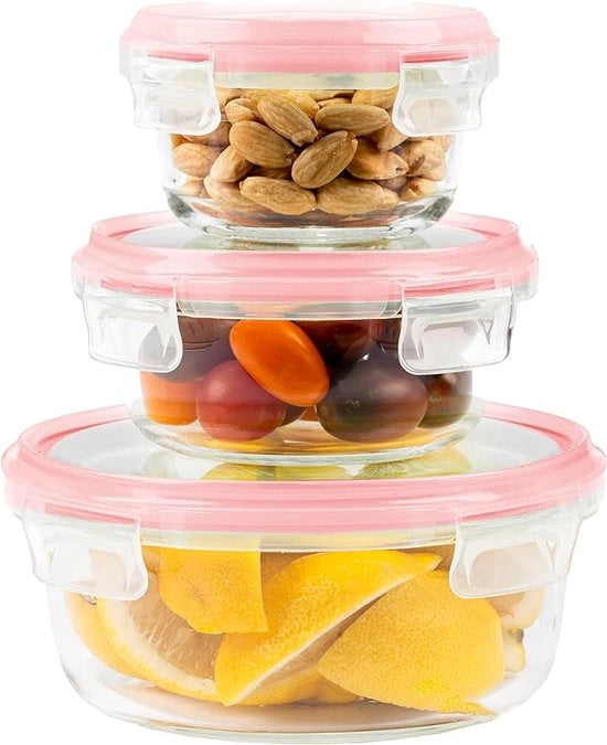 Contenitori di conservazione alimentare in vetro - Set di contenitori di conservazione alimentare in vetro