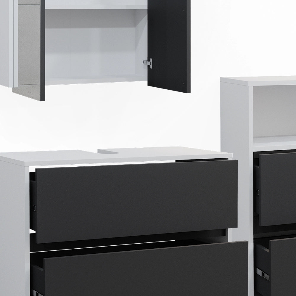 Vicco Set di mobili da bagno Bianco/antracite 3 parti