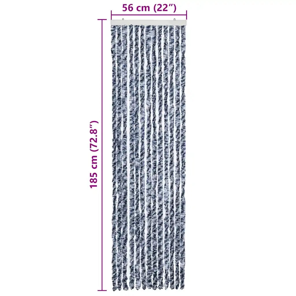 Zanzariera Blu Bianco e Argento 56x185 cm Ciniglia CFW2842393