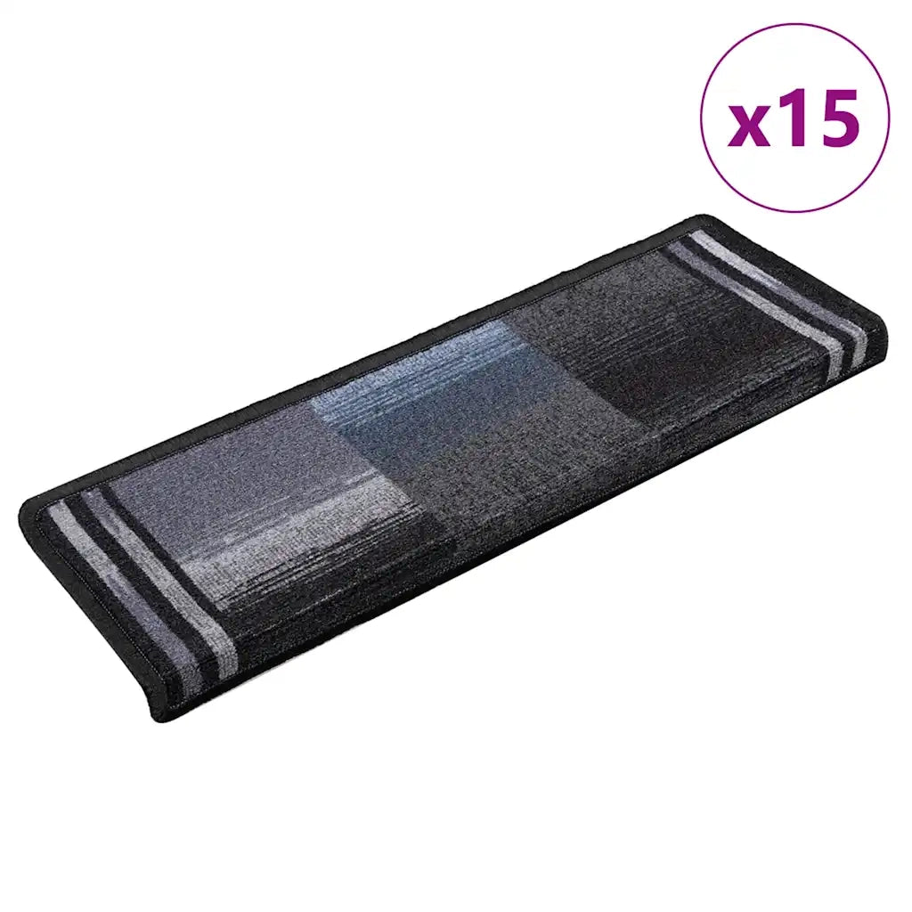 Tappetini Autoadesivi per Scale 15 pz 65x25 cm Neri e Grigi cod mxl 78305