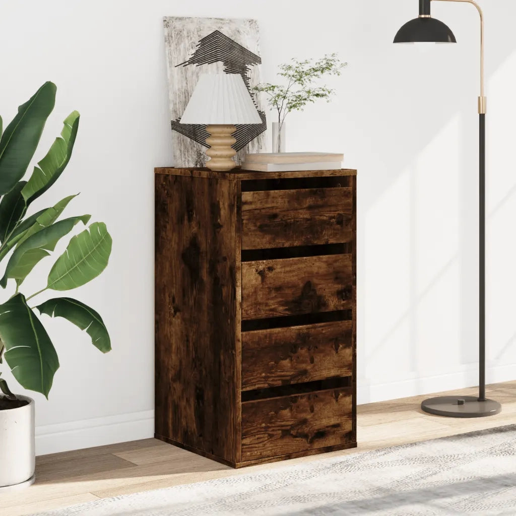 vidaXL Cassettiera Angolare Rovere Fumo 40x41x76cm Legno Multistrato