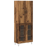 Credenza 2 pz | Madia | Buffet da pranzo | Armadio da pranzo Legno vecchio Legno ingegnerizzato e vetro