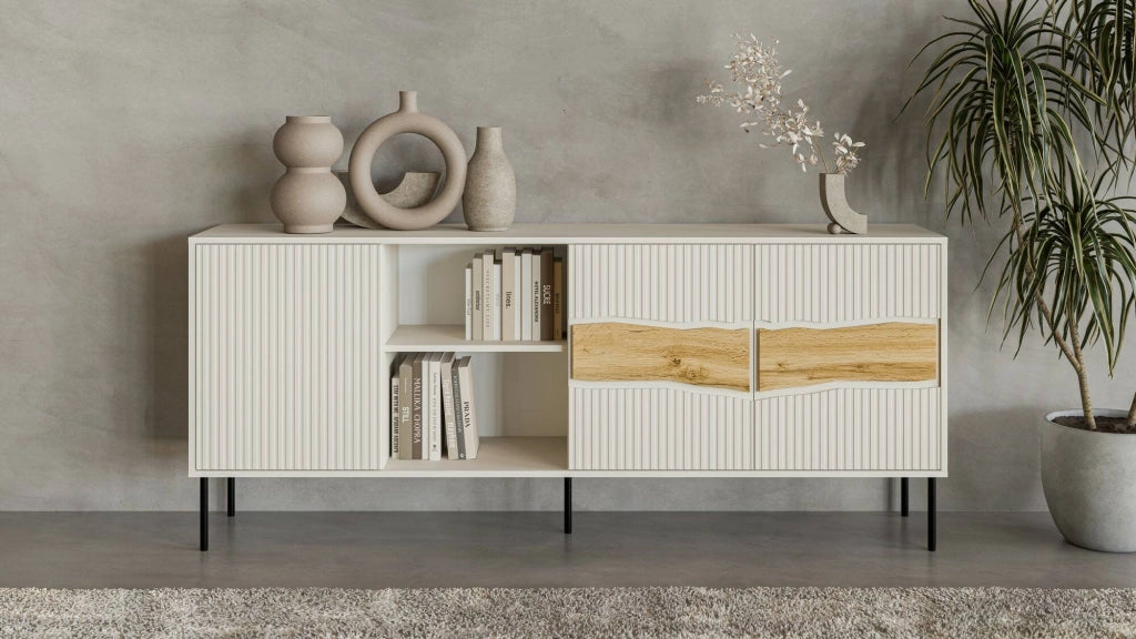 Madia Mestrino, Credenza un Ripiano, 190x40x80h cm Beige