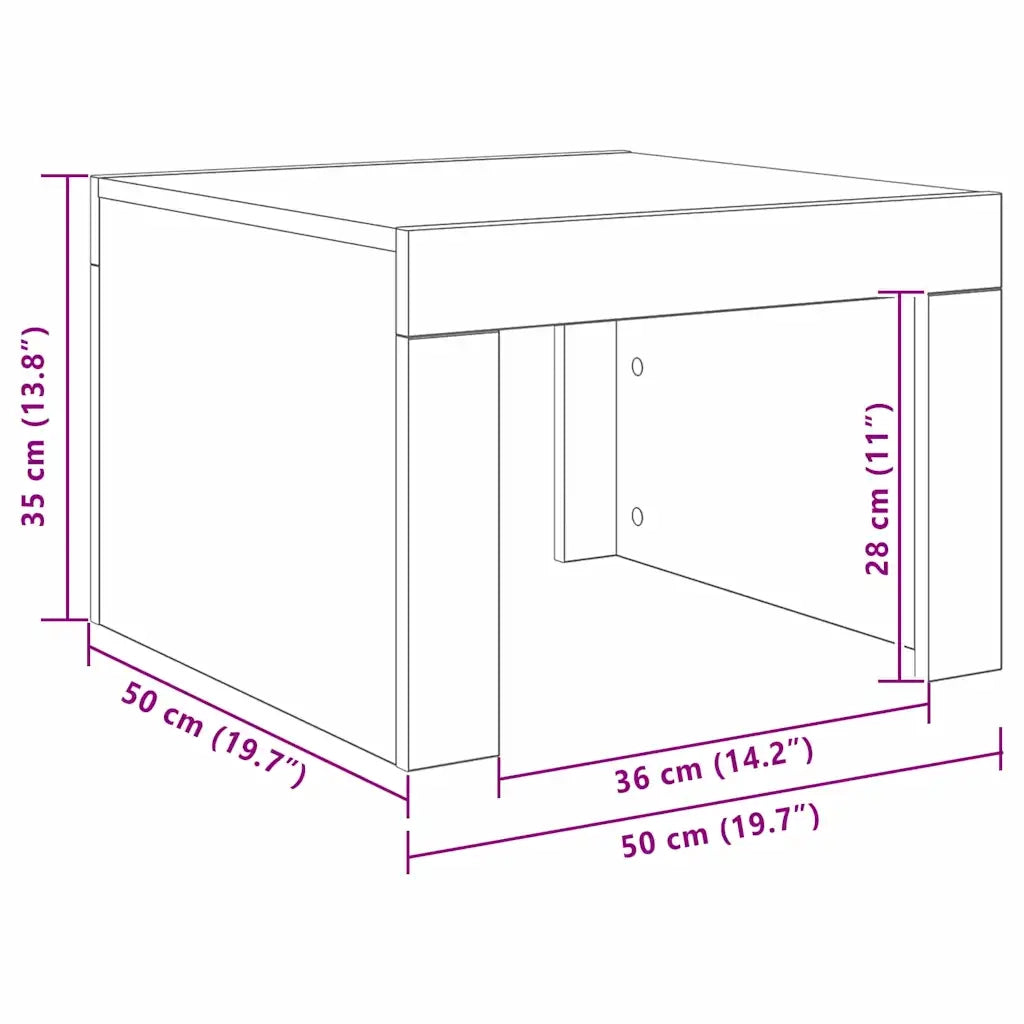 Tavolino da salotto Rovere artigianale 50 x 50 x 35 cm 875032