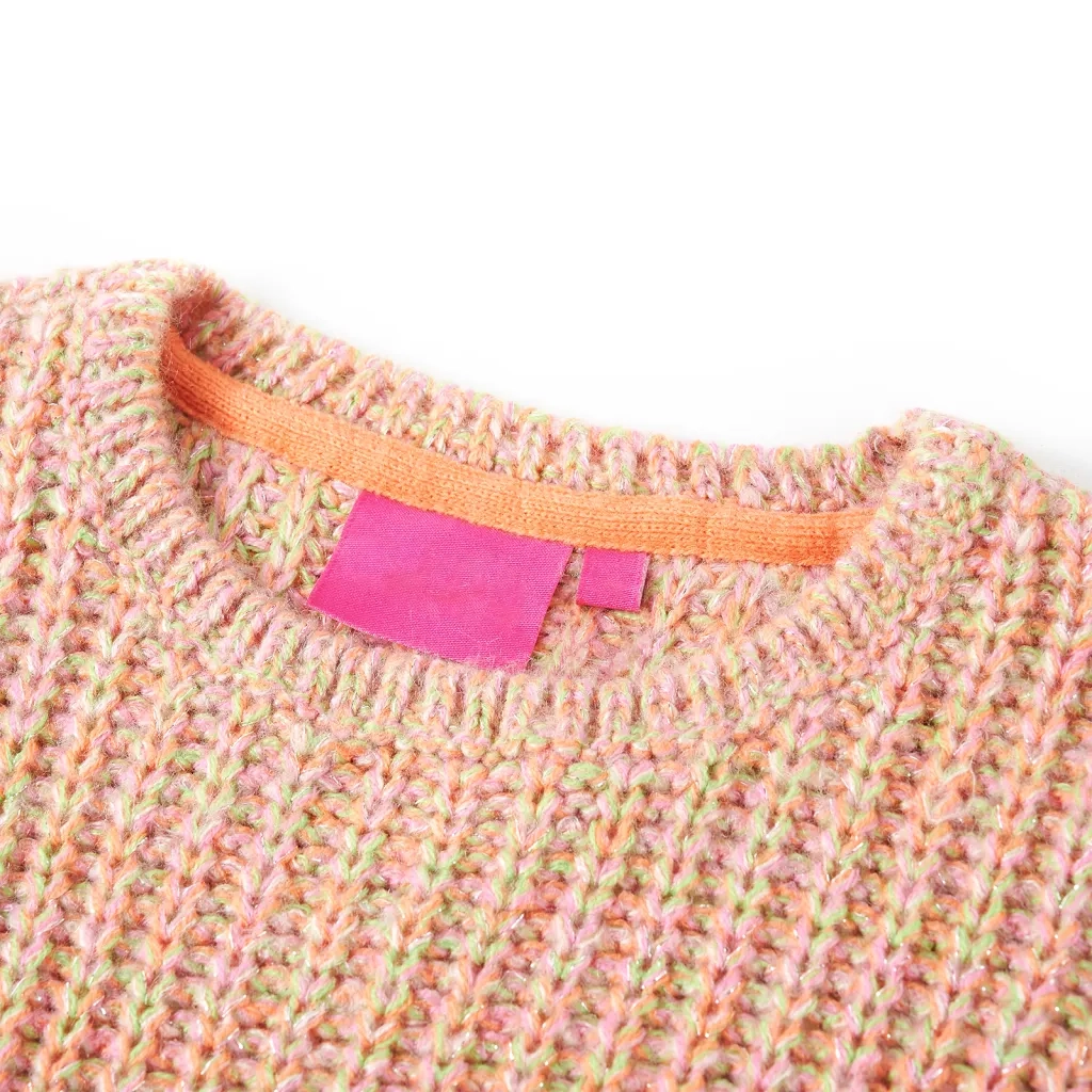 Maglione da Bambina Lavorato a Maglia Rosa Tenue 128 14527
