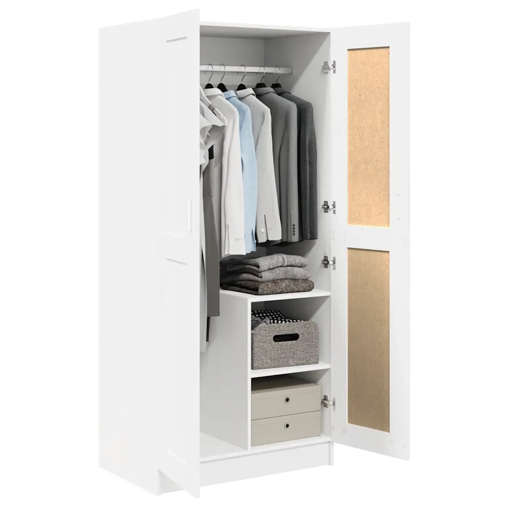 Armadio Bianco 82,5x51,5x180 cm in Legno Multistrato 803434