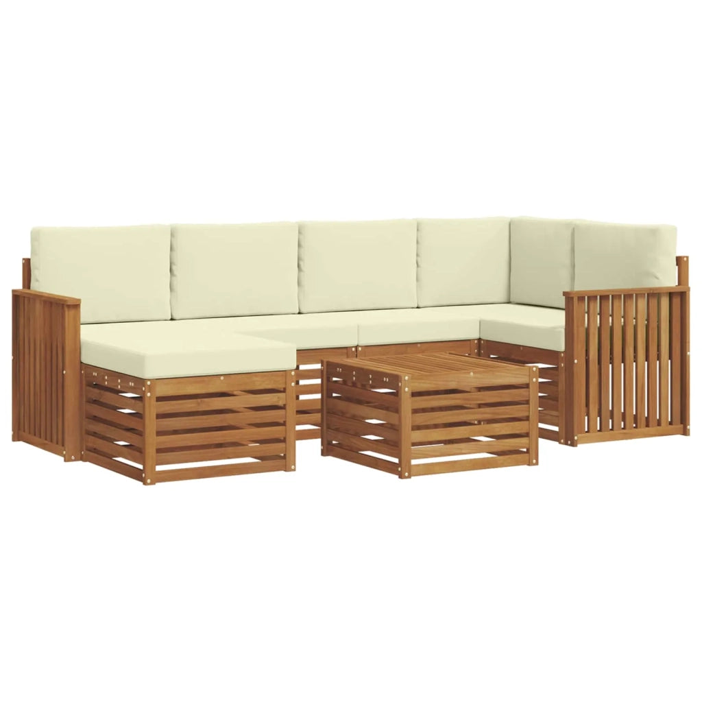 Set divano sezionale con cuscino 7 pcs Naturale e Crema