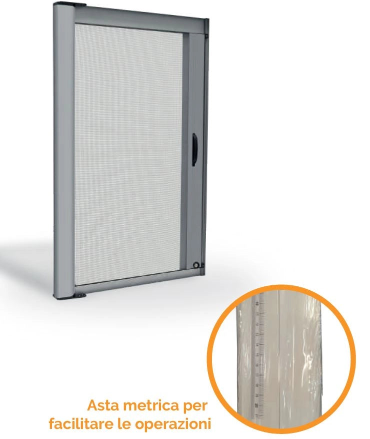 Zanzariera a rullo per finestra scorrevole verticale 80x170cm marrone