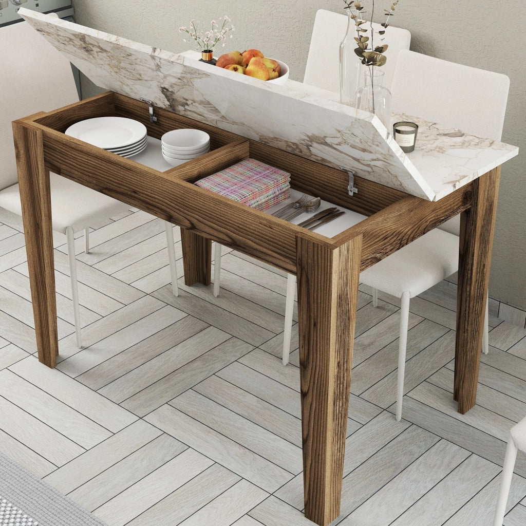 Madone, Tavolo Fisso 6 Posti, 110x72x75h cm Marrone Noce