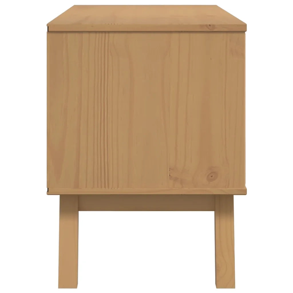 Mobile TV-Credenza per TV-Console TV OLDEN Marrone 114x43x57 cm in Legno Massello di Pino