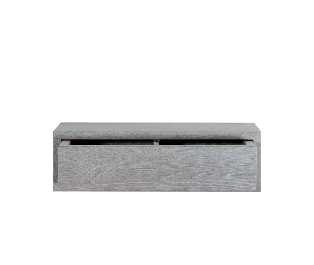 Mensola da Parete 1 Cassetto 45x13,4x20 cm in Fibra di Legno Lego Rovere Grigio New