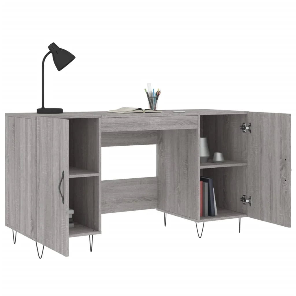 Scrivania Sonoma postazione computer mobile per computer scrivania da studio 140 x 50 x 75 cm legno ingegnerizzato grigio 02_0023952