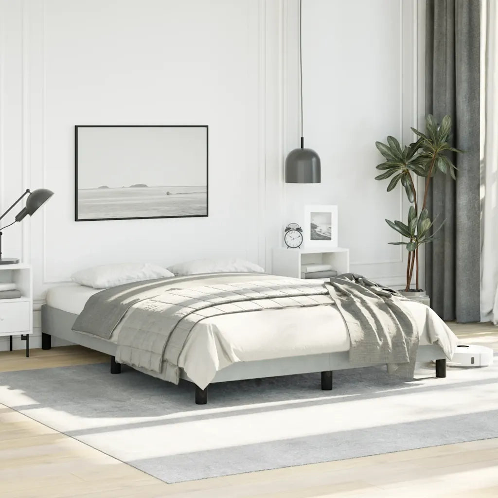 Struttura letto senza Materasso Grigio Chiaro 137x190 cm Velluto integrale 347006