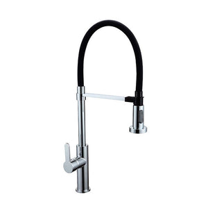 Rubinetto per lavello con bocca alta, provvisto di doccetta a 2 getti con attacco magnetico, serie miami