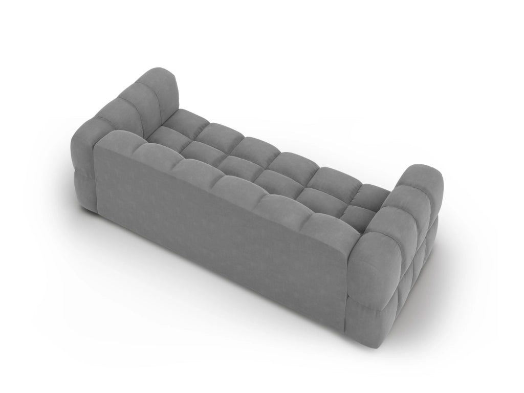 Cosmopolitan Design - Divano modulare "Sky" 4 posti in velluto grigio chiaro 
