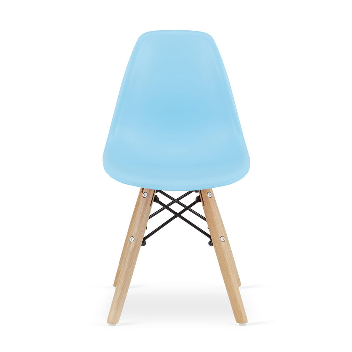 Sedia Valora ZUBI in legno blu dal design ergonomico per la cameretta dei bambini