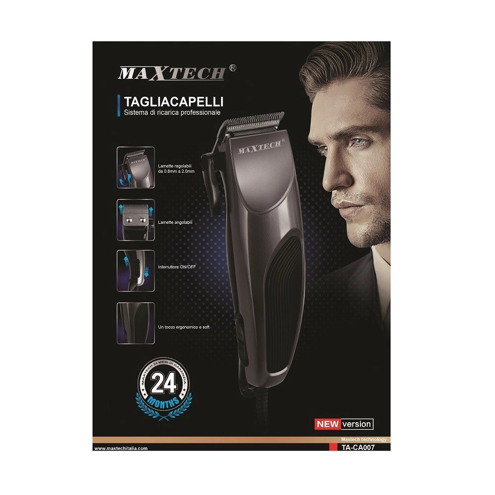 Trade Shop - Tagliacapelli Rasoio Uomo Sistema Di Ricarica Professionale Maxtech Ta-ca007 -