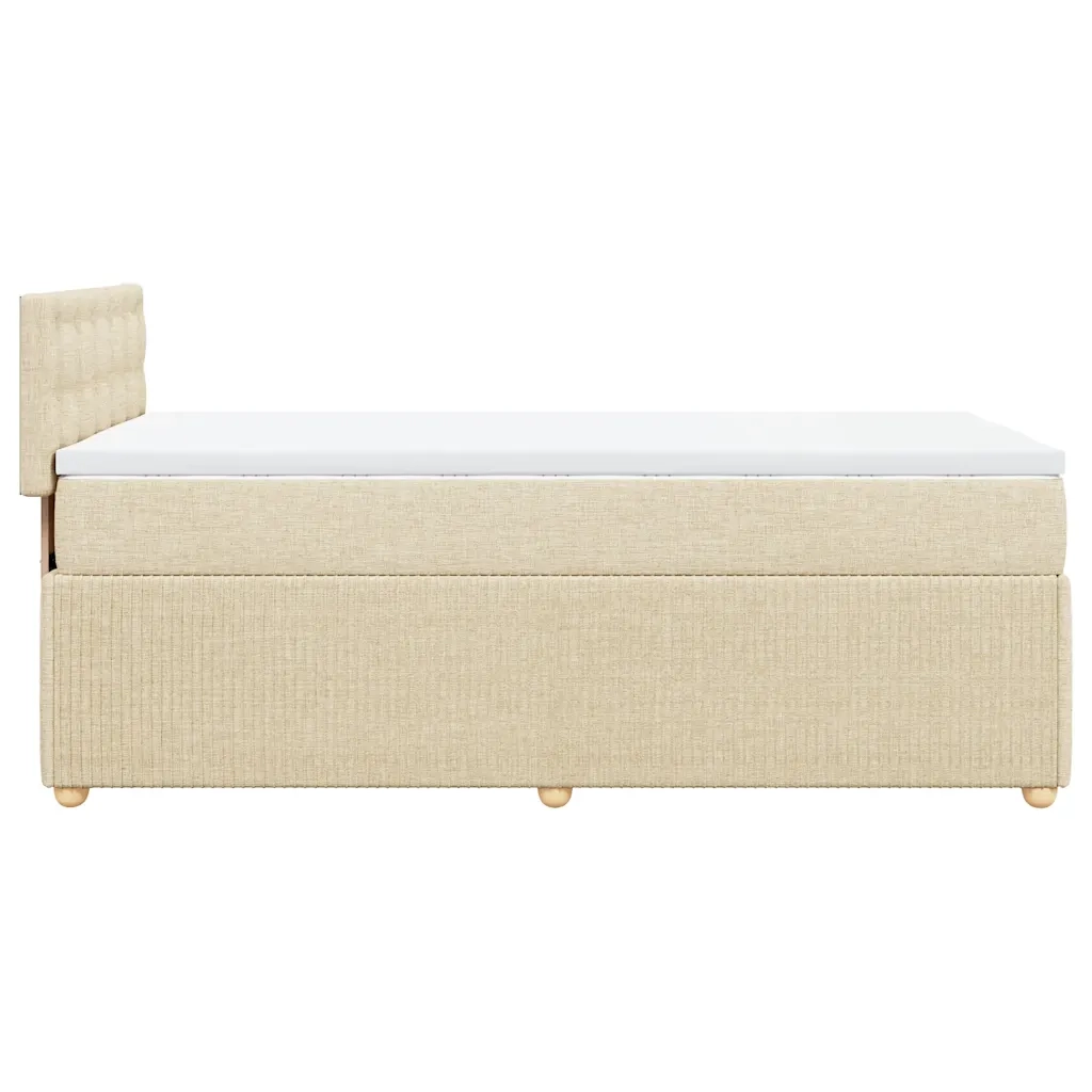 Giroletto a Molle con Materasso Crema 90x190 cm in Tessuto