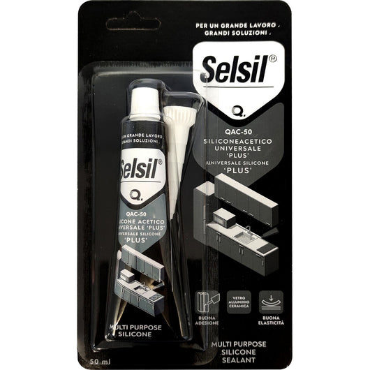 selsil silicone acetico trasparente plus 50ml cod:ferx.15135
