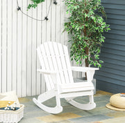 Sedia a dondolo Adirondack in legno 77 x 94 x 97 cm; bianco