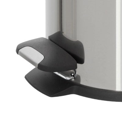 Pattumiera bagno in acciaio cromato con pedale e coperchio slim 3 lt
