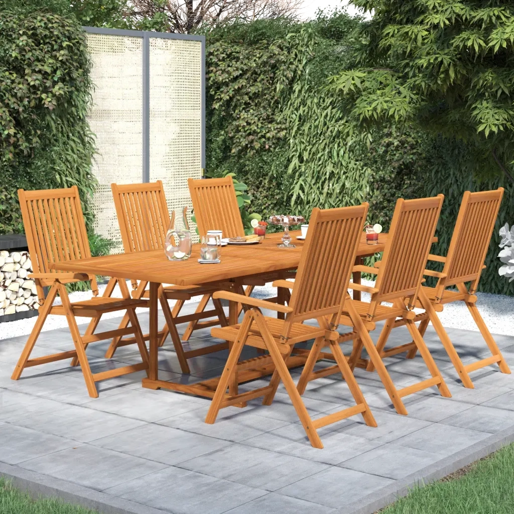 Set Mobili da Pranzo per Giardino 7 pz Legno Massello di Acacia 160-240 cm 3079641