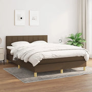 Giroletto a Molle con Materasso Marrone Scuro 140x200cm Tessuto 3140620