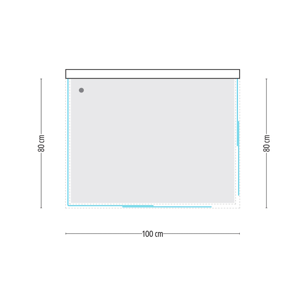 Ogomondo box cabina doccia corner 3 lati cristallo temprato trasparente 80x100x80