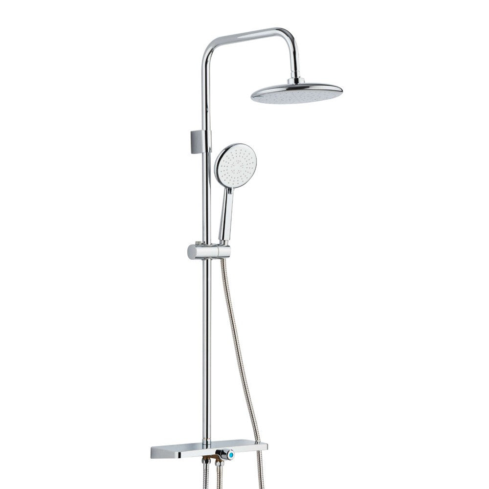 Colonna doccia serie honduras con mensola portaoggetti, cromata