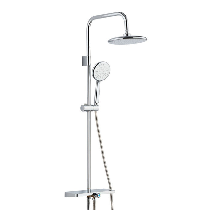 Colonna doccia serie honduras con mensola portaoggetti, cromata