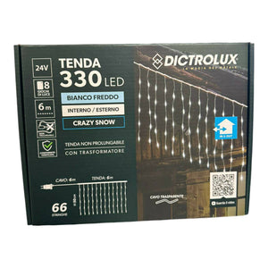 TENDA LUMINOSA 330 LED BIANCO FREDDO