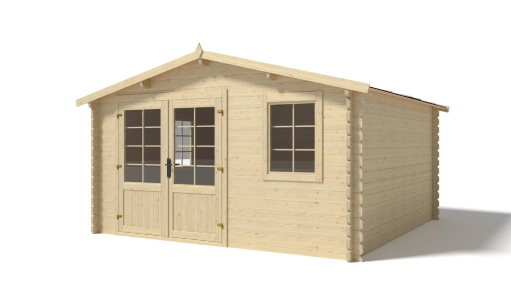 Casetta da giardino in legno - 16m2 - 4x4m - 40mm - colore: naturale - DOM371 - ALTANKA