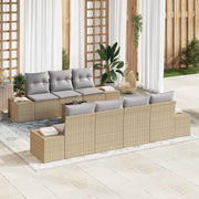 Set Divano da Giardino con cuscino 8 pcs Beige polyrattan 3346970