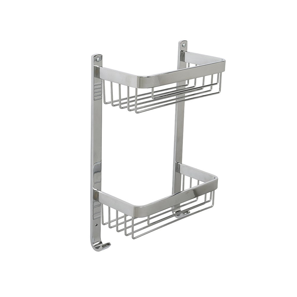 Mensola doccia rettangolare attractive doppia con appendini