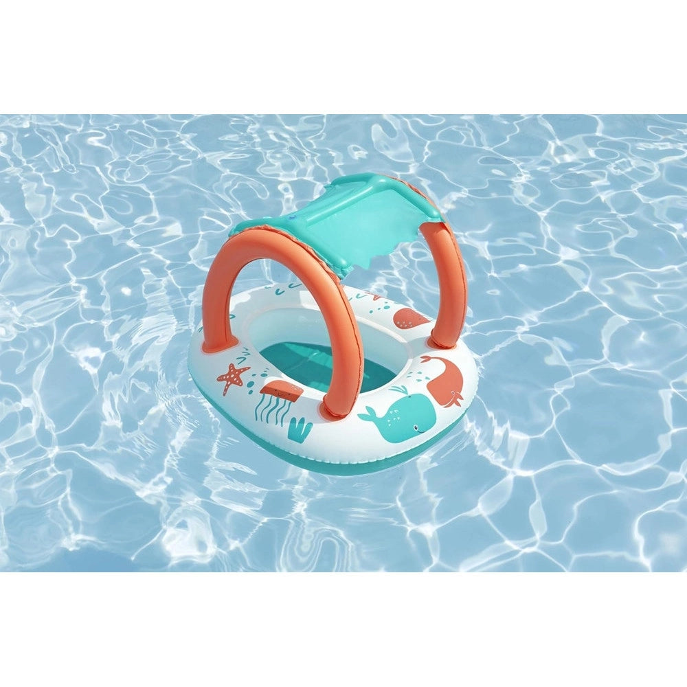 Trade Shop - Canottino Gommone Comfort Plush Per Bambini Tetto Parasole Design Creature Marine 34203 -