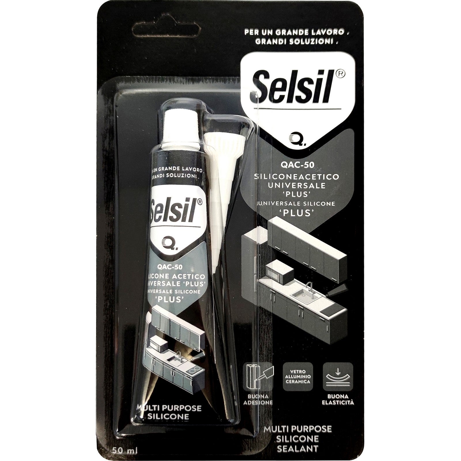 selsil silicone acetico bianco plus 50ml cod:ferx.15149
