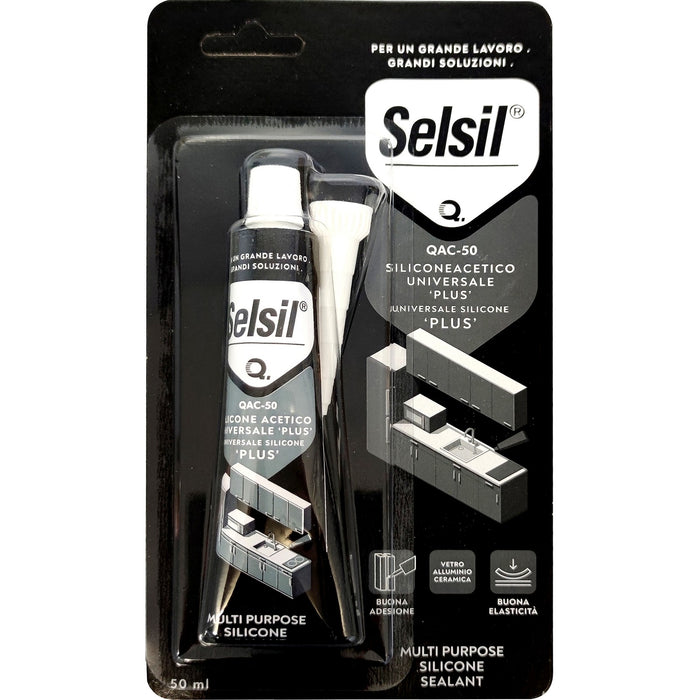 selsil silicone acetico bianco plus 50ml cod:ferx.15149