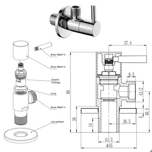 Set idroscopino con rubinetto arresto